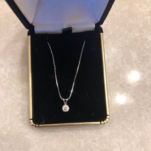 Diamond Solitaire Necklace.